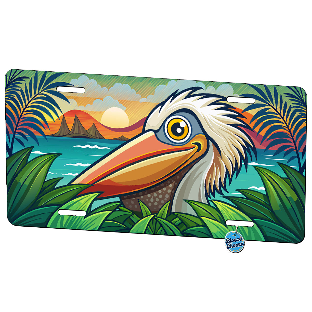 Peeking Pelican Bird Metal Vanity Novelty Tag License Plate for Trucks Cars SUVs