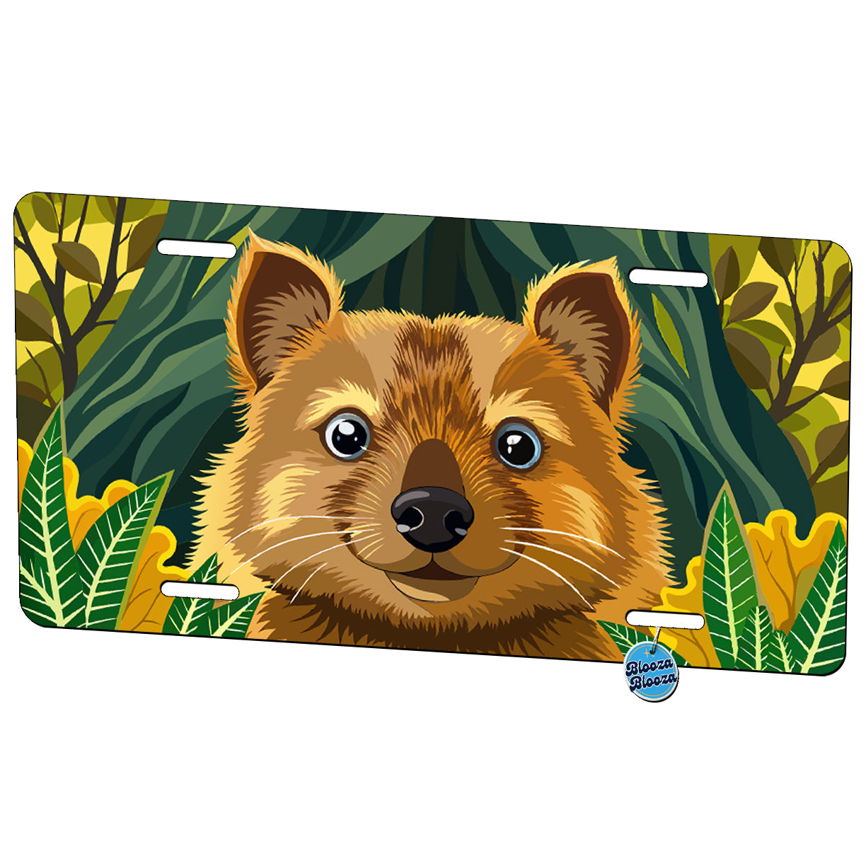 Peeking Quokka Metal Vanity Novelty Tag License Plate for Trucks Cars SUVs
