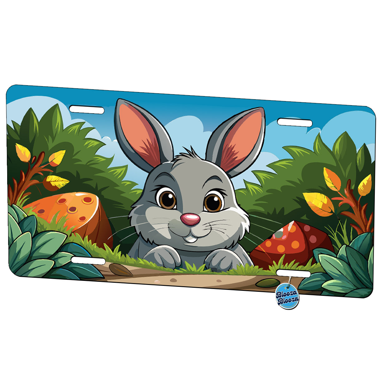 Peeking Rabbit Bunny Metal Vanity Novelty Tag License Plate for Trucks Cars SUVs