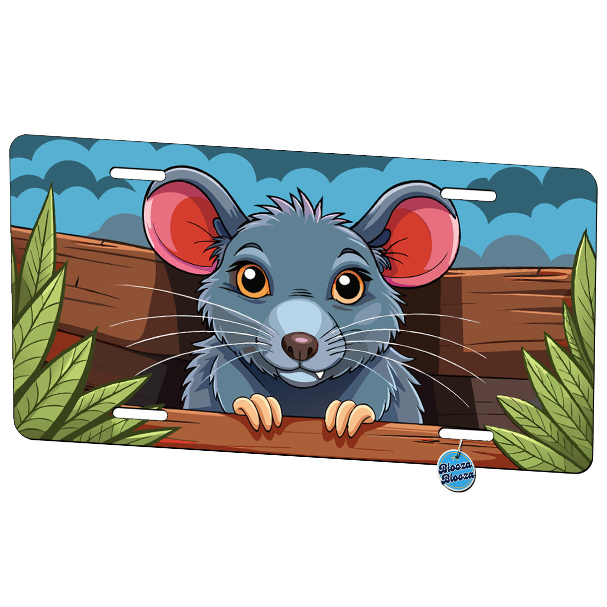 Peeking Rat Metal Vanity Novelty Tag License Plate for Trucks Cars SUVs