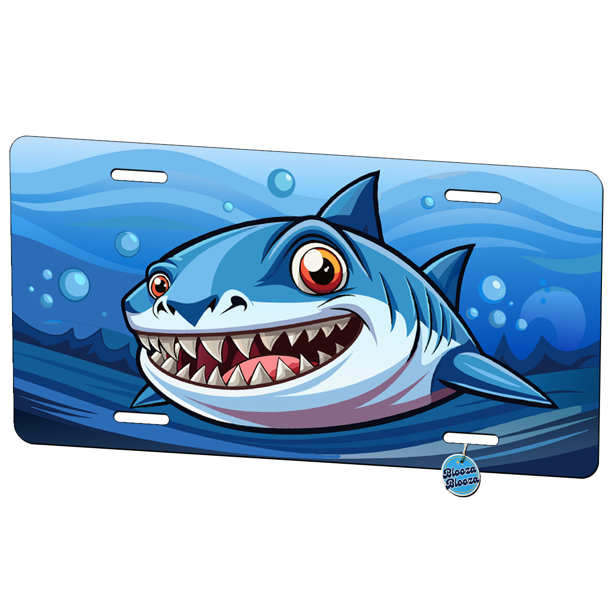Peeking Shark Metal Vanity Novelty Tag License Plate for Trucks Cars SUVs