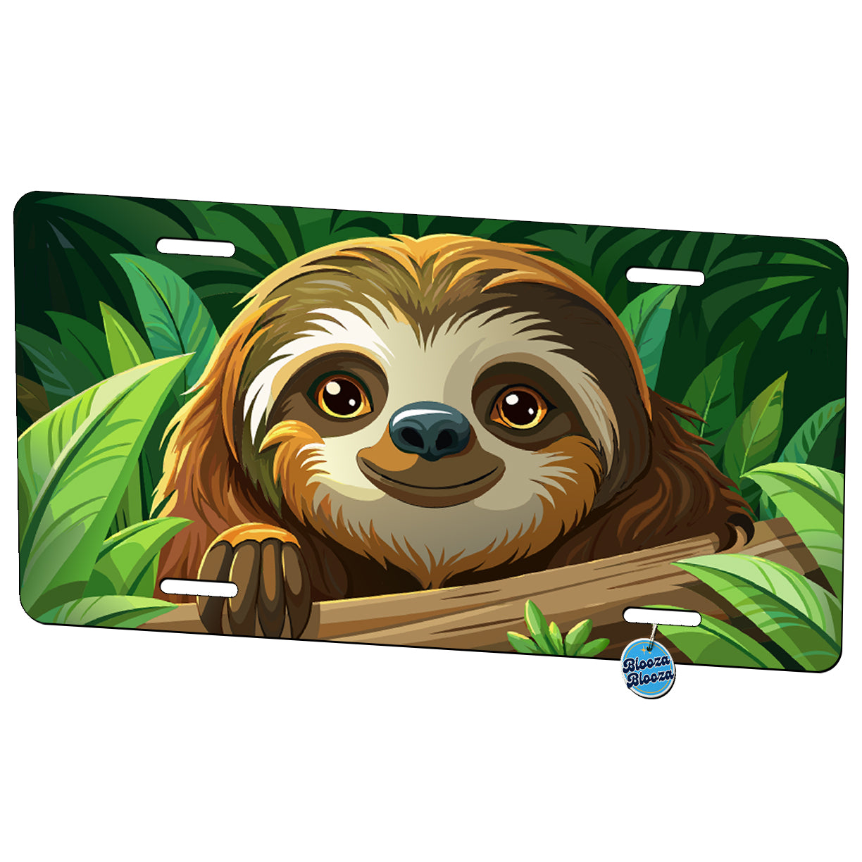 Peeking Sloth Metal Vanity Novelty Tag License Plate for Trucks Cars SUVs