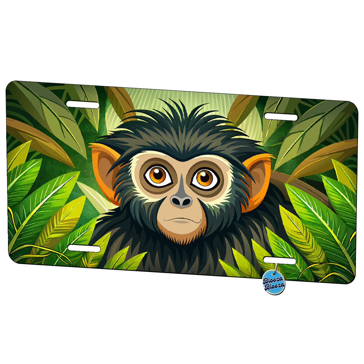 Peeking Spider Monkey Metal Vanity Novelty Tag License Plate for Trucks Cars SUVs