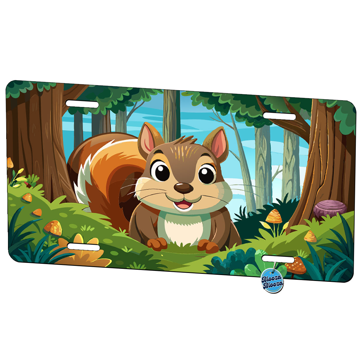 Peeking Squirrel Metal Vanity Novelty Tag License Plate for Trucks Cars SUVs