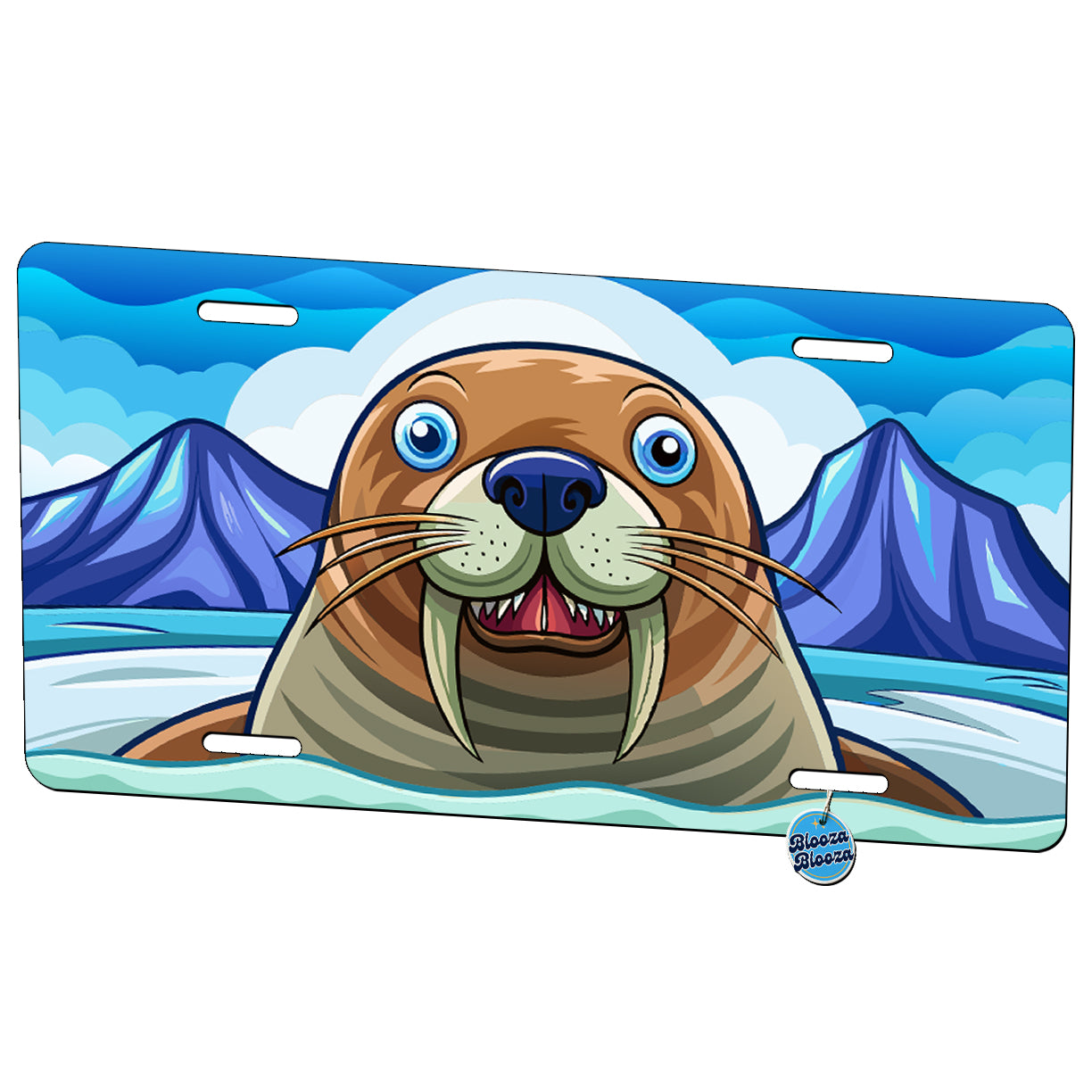 Peeking Walrus Metal Vanity Novelty Tag License Plate for Trucks Cars SUVs