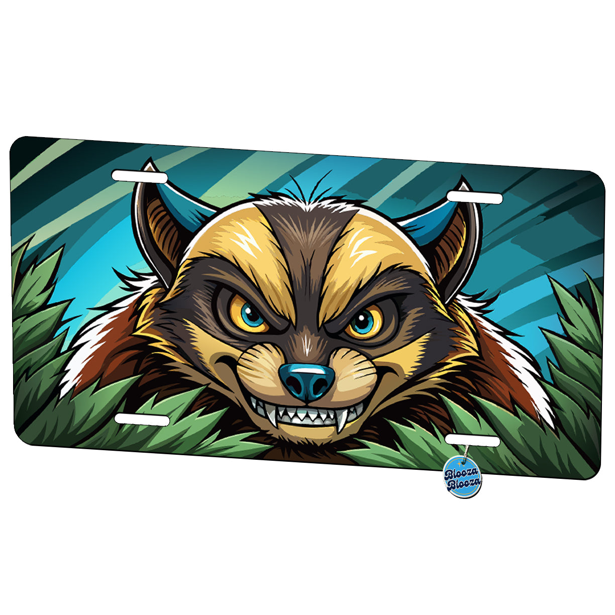 Peeking Wolverine Animal Metal Vanity Novelty Tag License Plate for Trucks Cars SUVs
