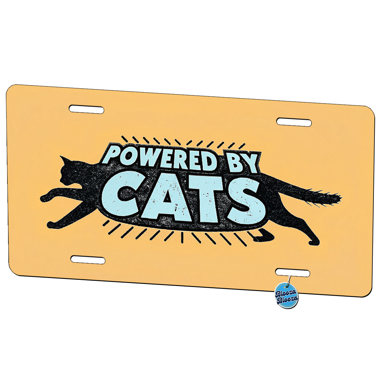 Powered By Cats Metal Vanity Novelty Tag License Plate for Trucks Cars SUVs