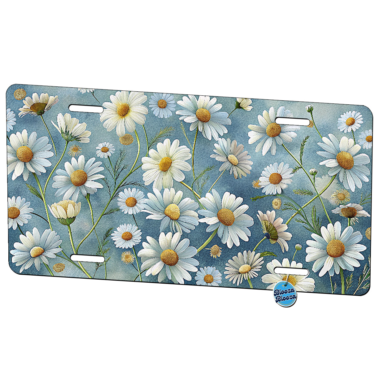 Scattered Daisies Metal Vanity Novelty Tag License Plate for Trucks Cars SUVs