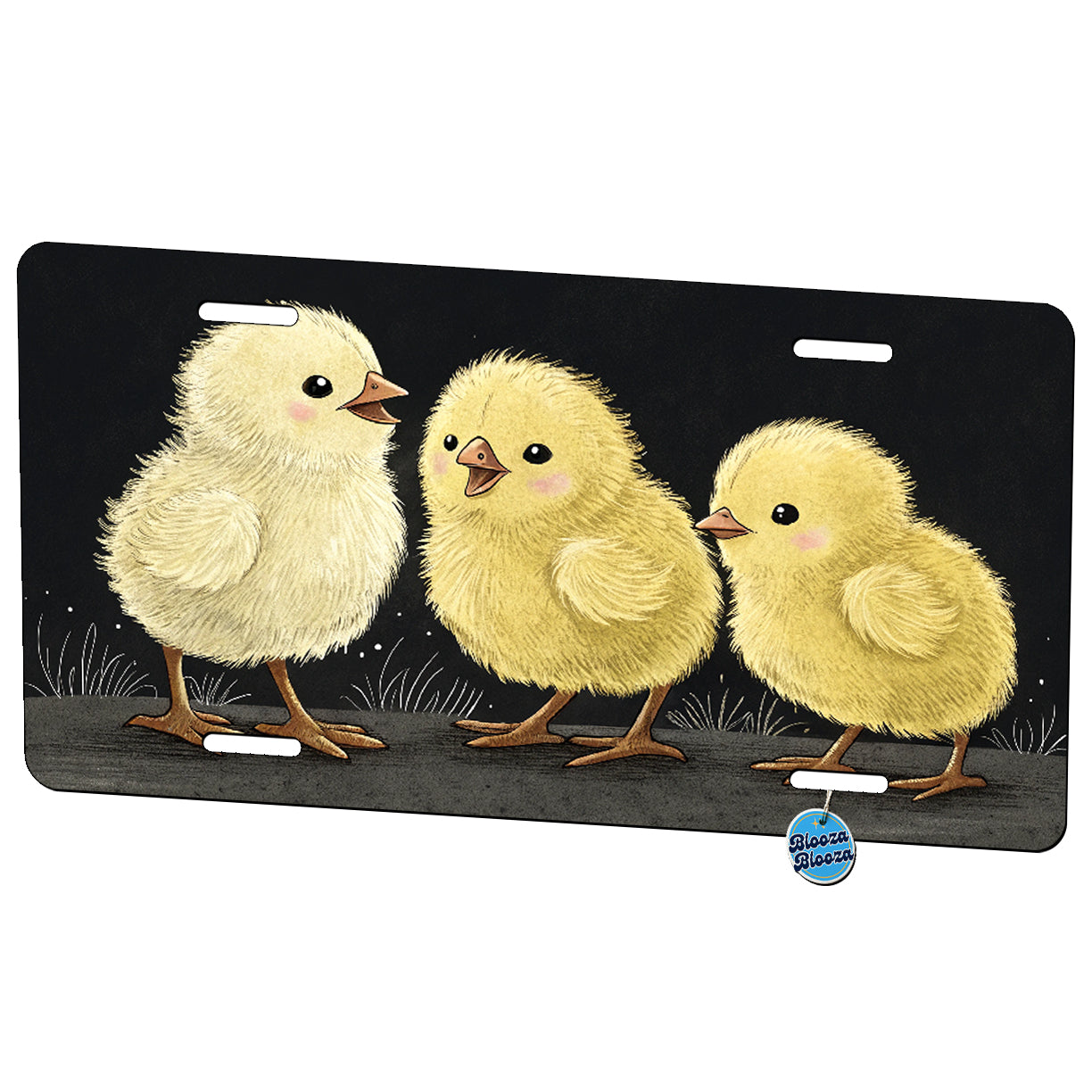 Three Chicks In A Row Dark Background Metal Vanity Novelty Tag License Plate for Trucks Cars SUVs