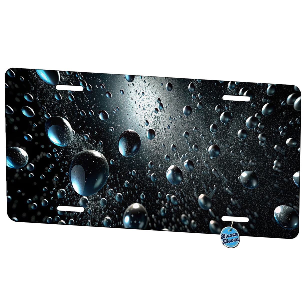 Water Droplets Dark Background Metal Vanity Novelty Tag License Plate for Trucks Cars SUVs