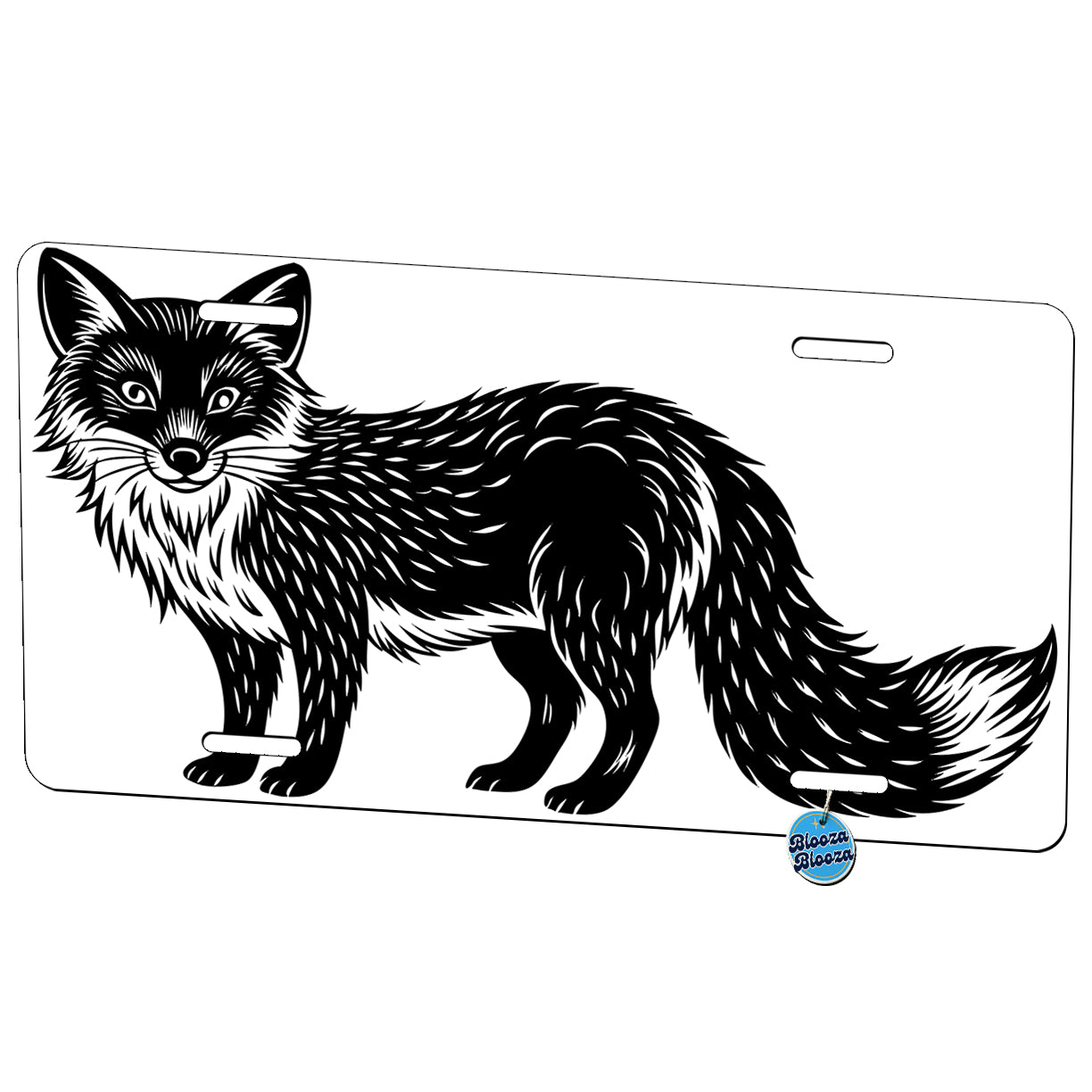 Arctic Fox Black White Metal Vanity Novelty Tag License Plate for Trucks Cars SUVs