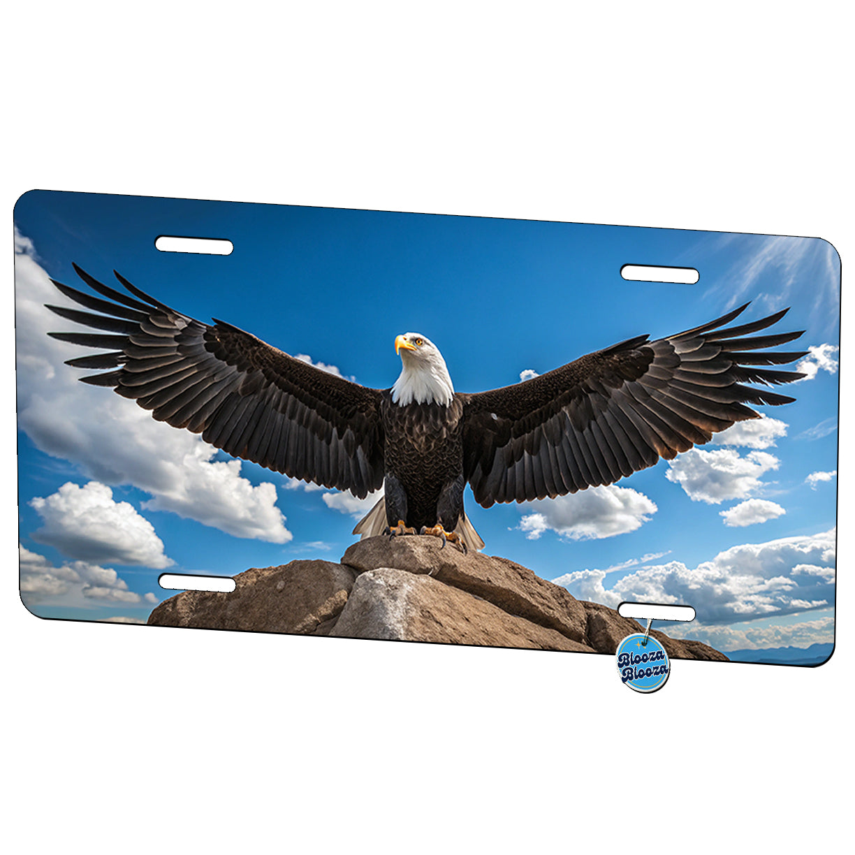 Bald Eagle With Wings Spread Metal Vanity Novelty Tag License Plate for Trucks Cars SUVs