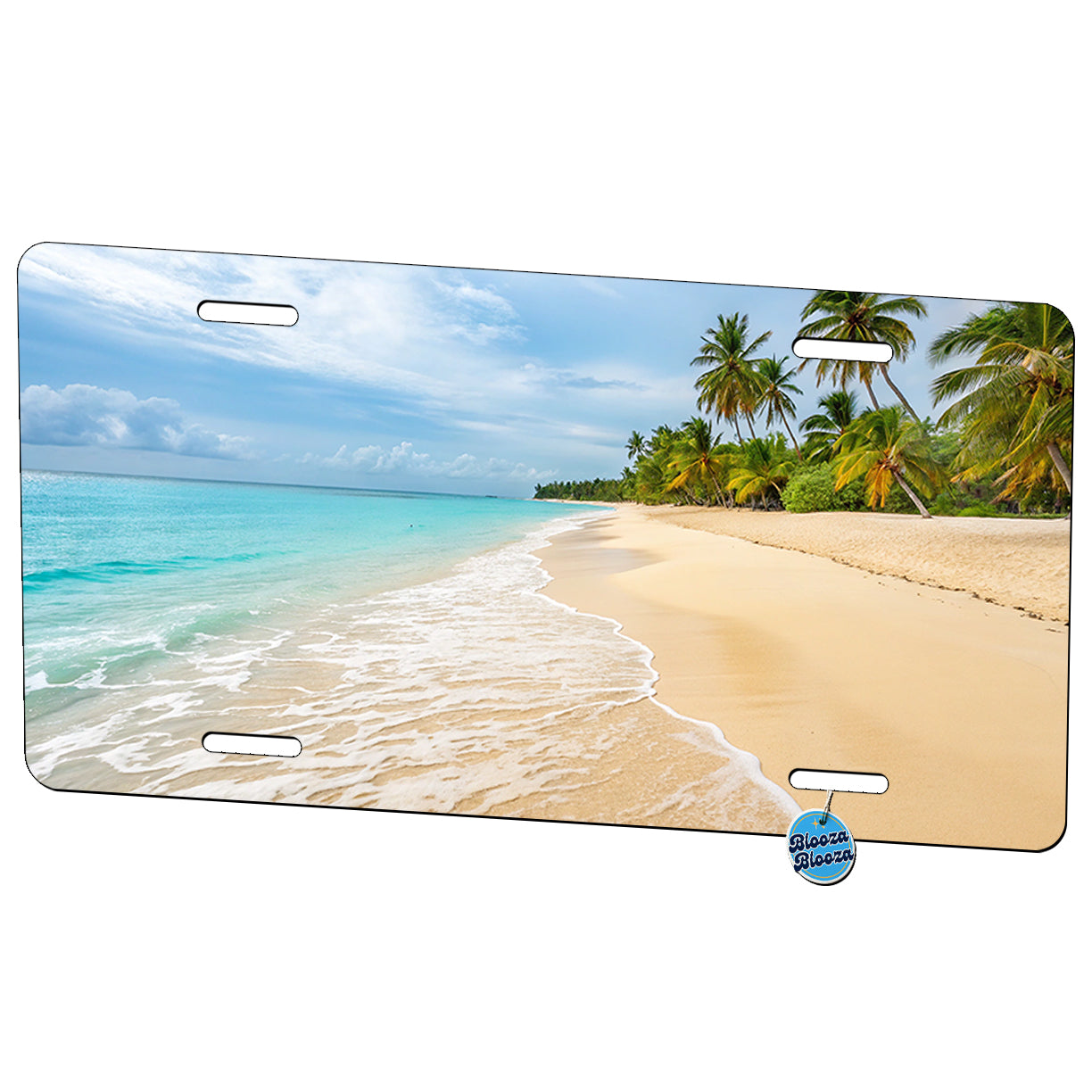 Beautiful Sandy Beach Tropical Metal Vanity Novelty Tag License Plate for Trucks Cars SUVs