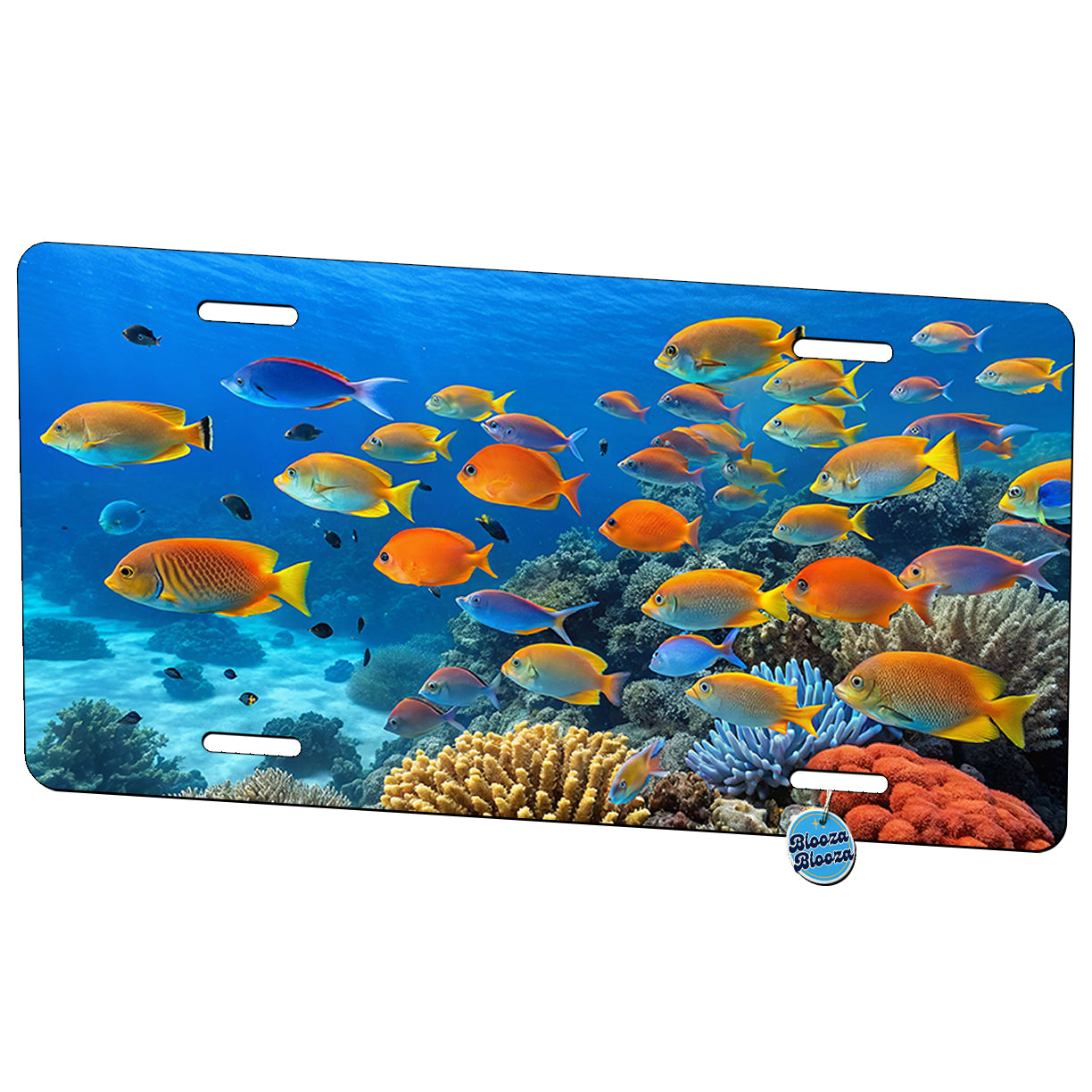 Beautiful School Of Tropical Fish Metal Vanity Novelty Tag License Plate for Trucks Cars SUVs