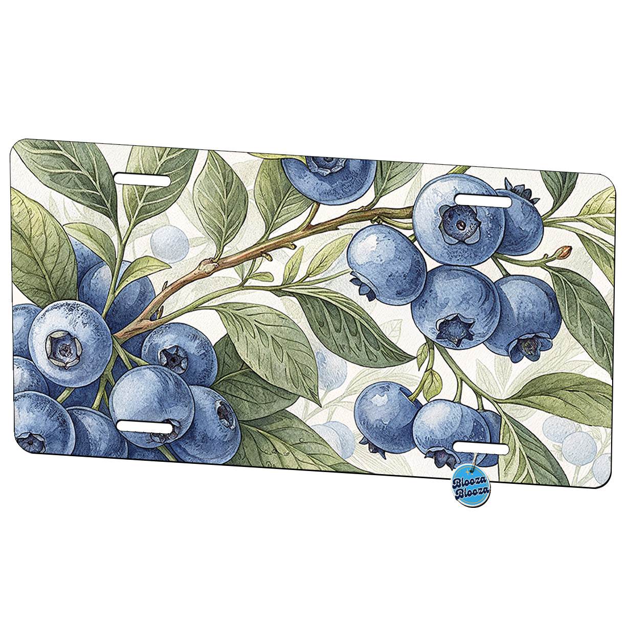 Blueberries Pattern Metal Vanity Novelty Tag License Plate for Trucks Cars SUVs