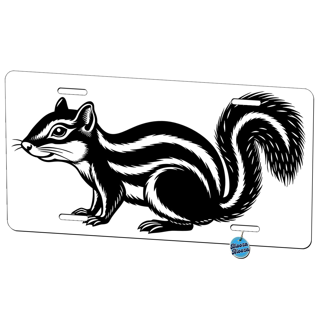 Chipmunk Black White Metal Vanity Novelty Tag License Plate for Trucks Cars SUVs