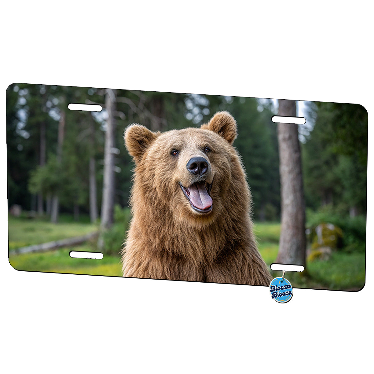 Funny Bear With Tongue Out Metal Vanity Novelty Tag License Plate for Trucks Cars SUVs