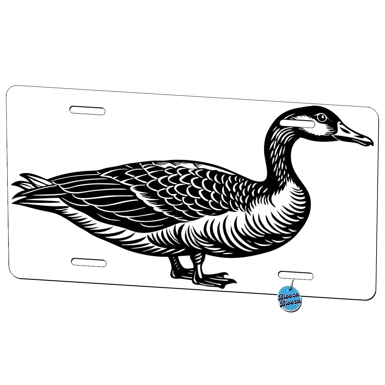 Goose Black White Metal Vanity Novelty Tag License Plate for Trucks Cars SUVs
