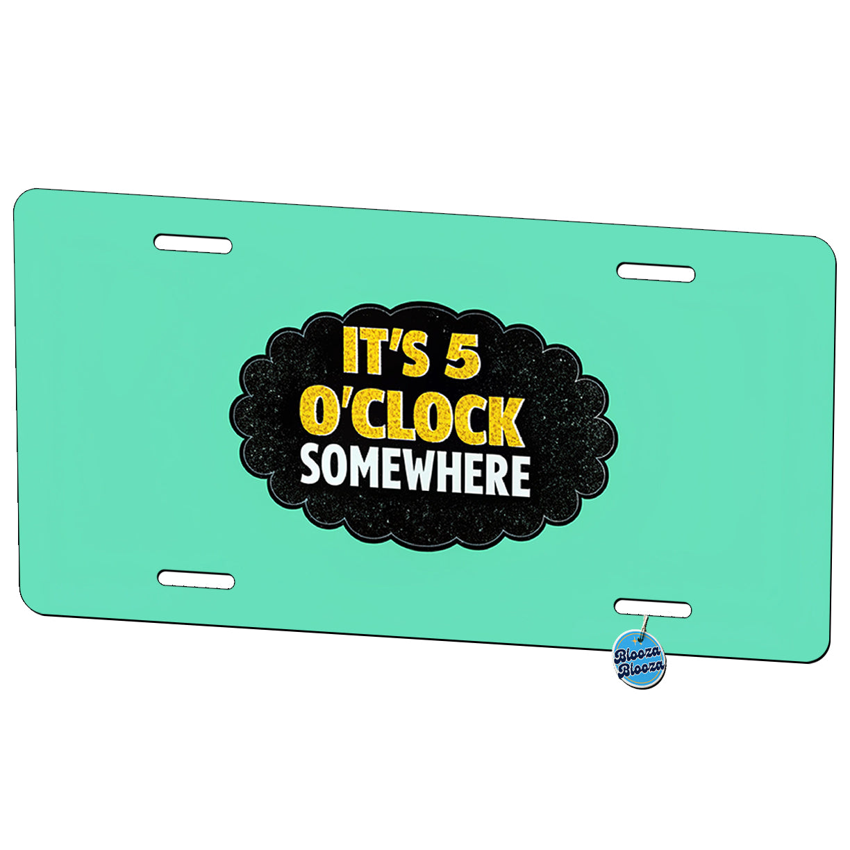 It's 5 O'clock Somewhere Funny Metal Vanity Novelty Tag License Plate for Trucks Cars SUVs