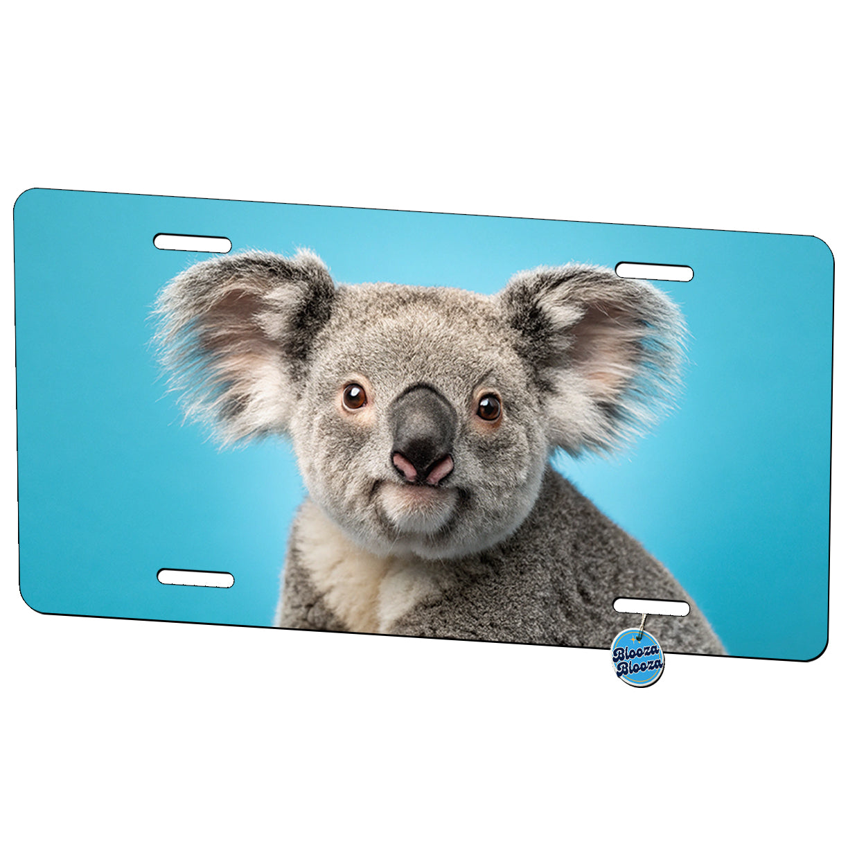 Koala Face Blue Background Metal Vanity Novelty Tag License Plate for Trucks Cars SUVs
