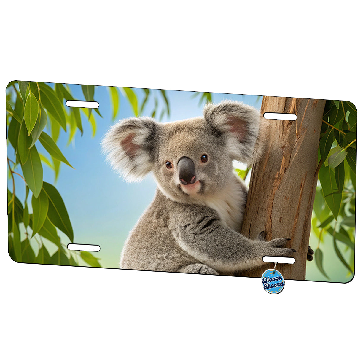 Koala Marsupial Climbing Tree Australia Metal Vanity Novelty Tag License Plate for Trucks Cars SUVs
