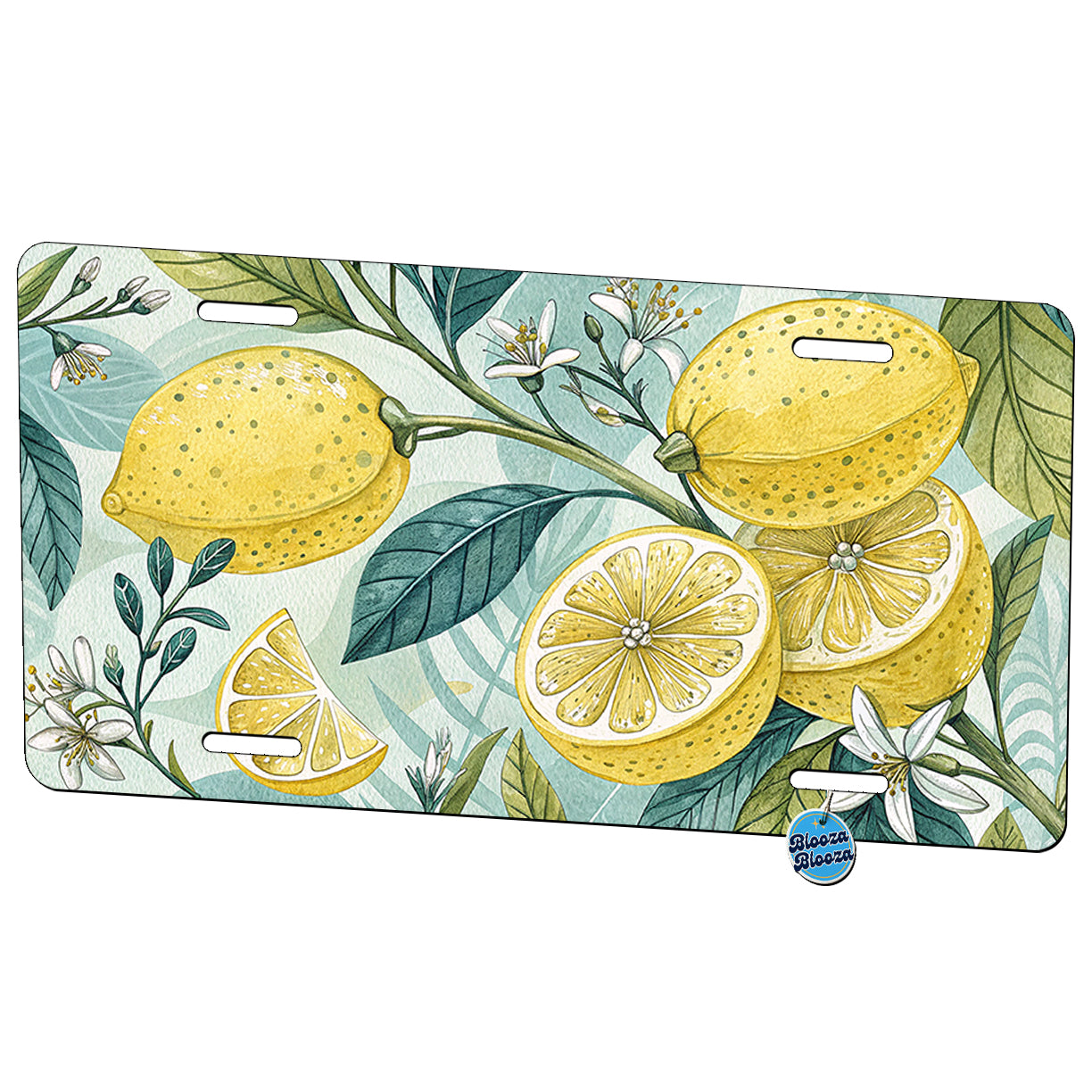 Lemons Pattern Metal Vanity Novelty Tag License Plate for Trucks Cars SUVs