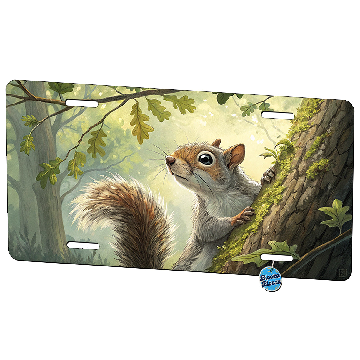 Peeking Squirrel in the Forest Metal Vanity Novelty Tag License Plate for Trucks Cars SUVs