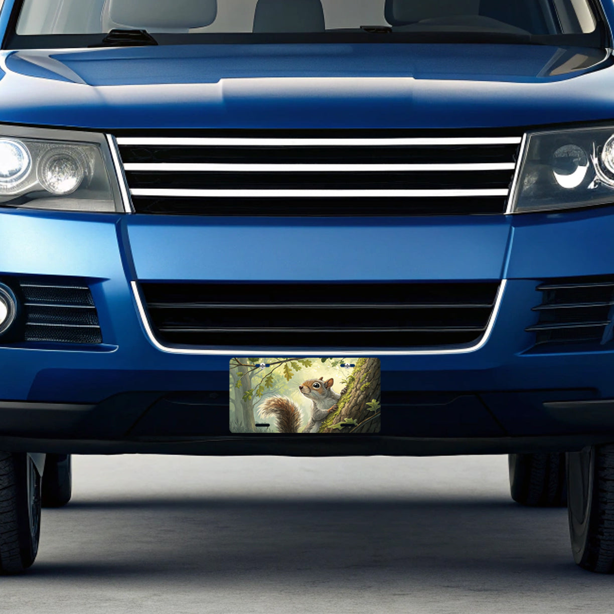 Peeking Squirrel in the Forest Metal Vanity Novelty Tag License Plate for Trucks Cars SUVs