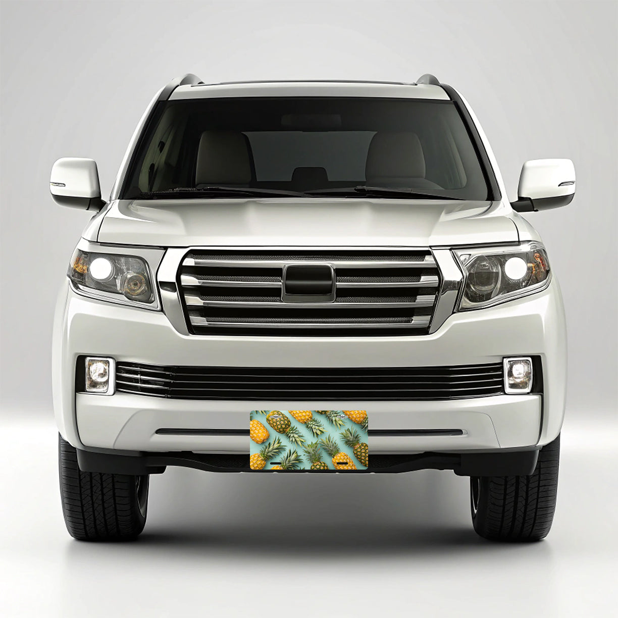 Pineapples Pattern Blue Background Metal Vanity Novelty Tag License Plate for Trucks Cars SUVs