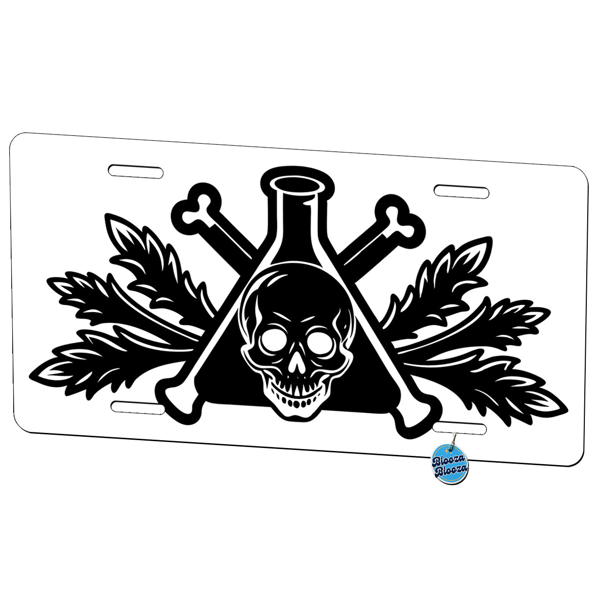 Poison Symbol Black White Metal Vanity Novelty Tag License Plate for Trucks Cars SUVs