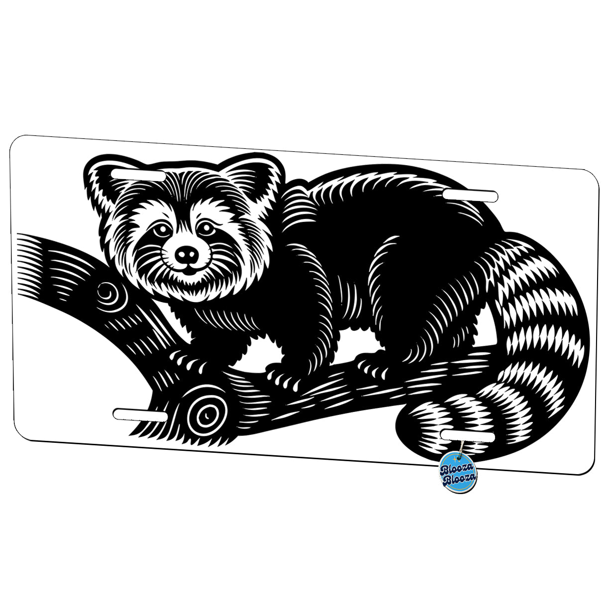 Red Panda Black White Metal Vanity Novelty Tag License Plate for Trucks Cars SUVs