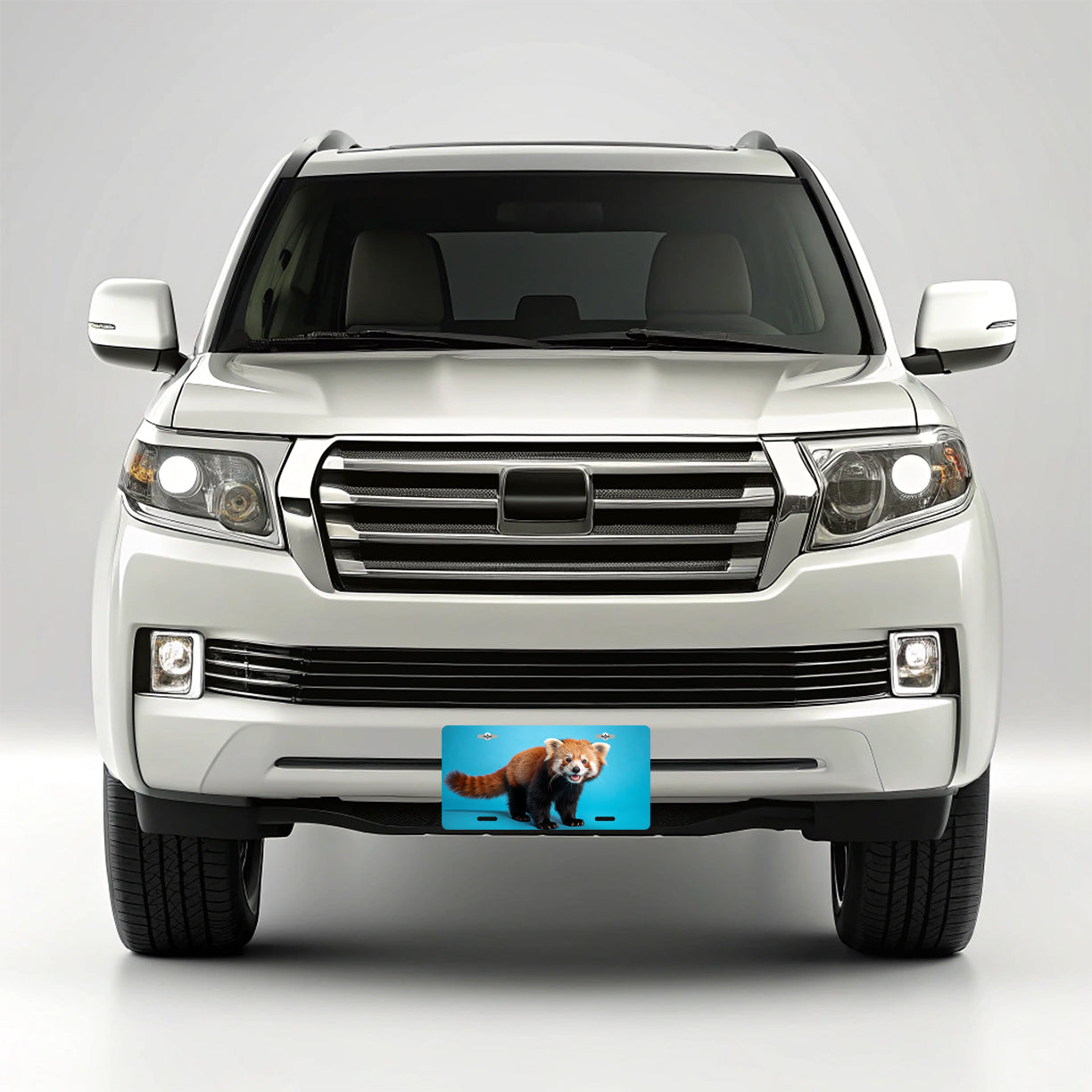 Red Panda Blue Background Metal Vanity Novelty Tag License Plate for Trucks Cars SUVs