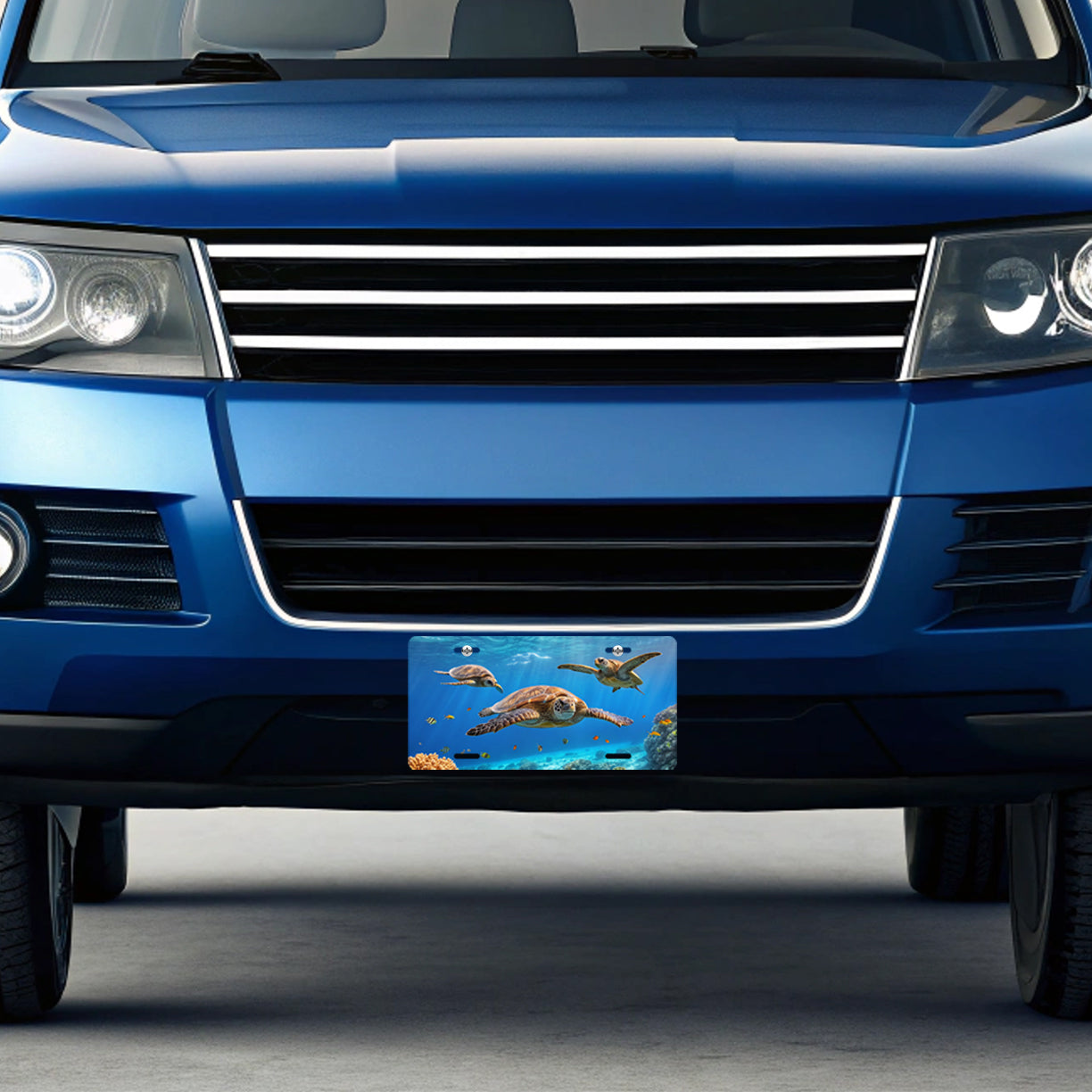 Sea Turtles Swimming Under Water Ocean Metal Vanity Novelty Tag License Plate for Trucks Cars SUVs