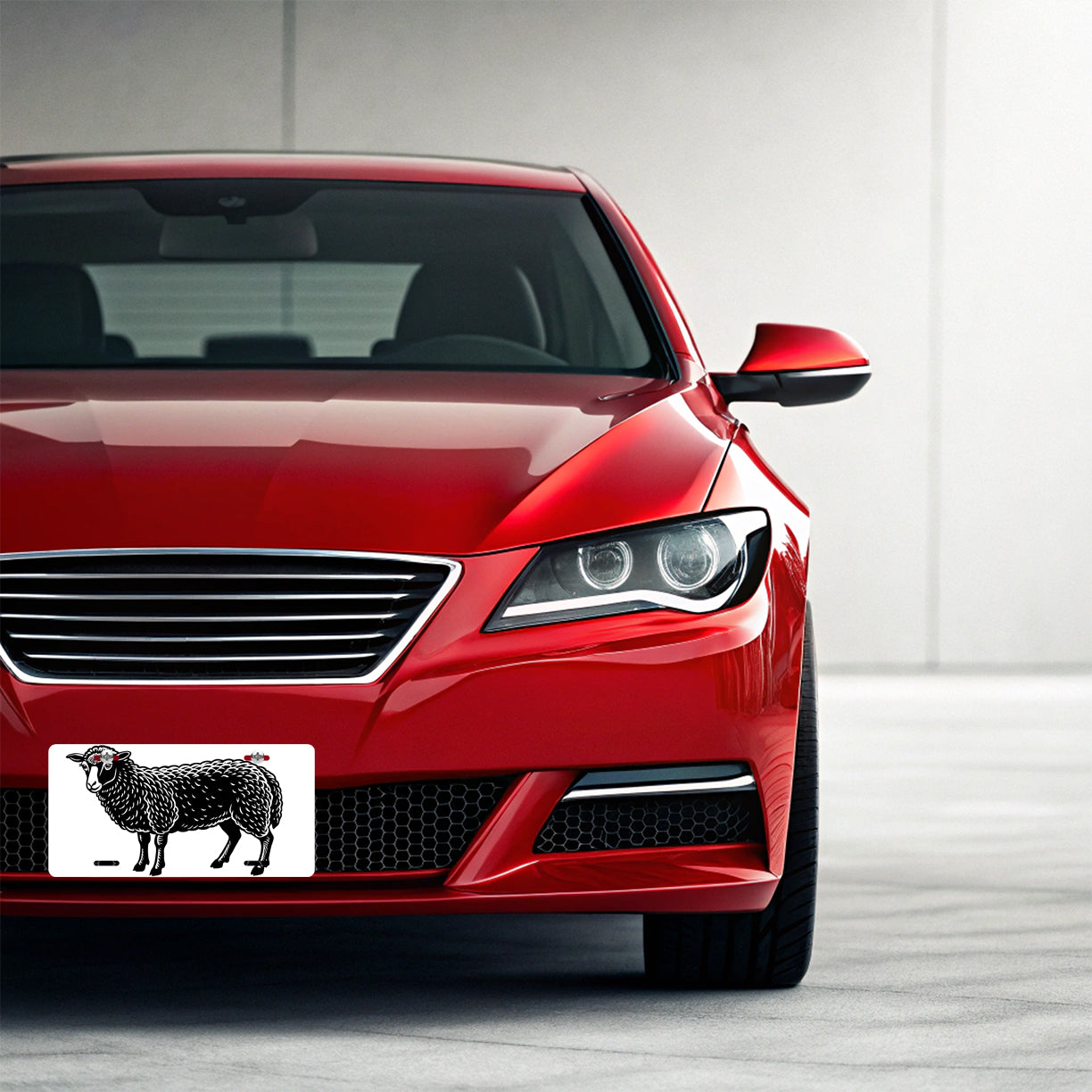 Sheep Black White Metal Vanity Novelty Tag License Plate for Trucks Cars SUVs