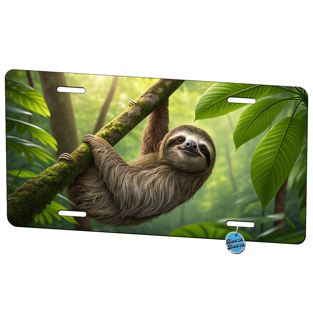 Sloth In Nature Metal Vanity Novelty Tag License Plate for Trucks Cars SUVs