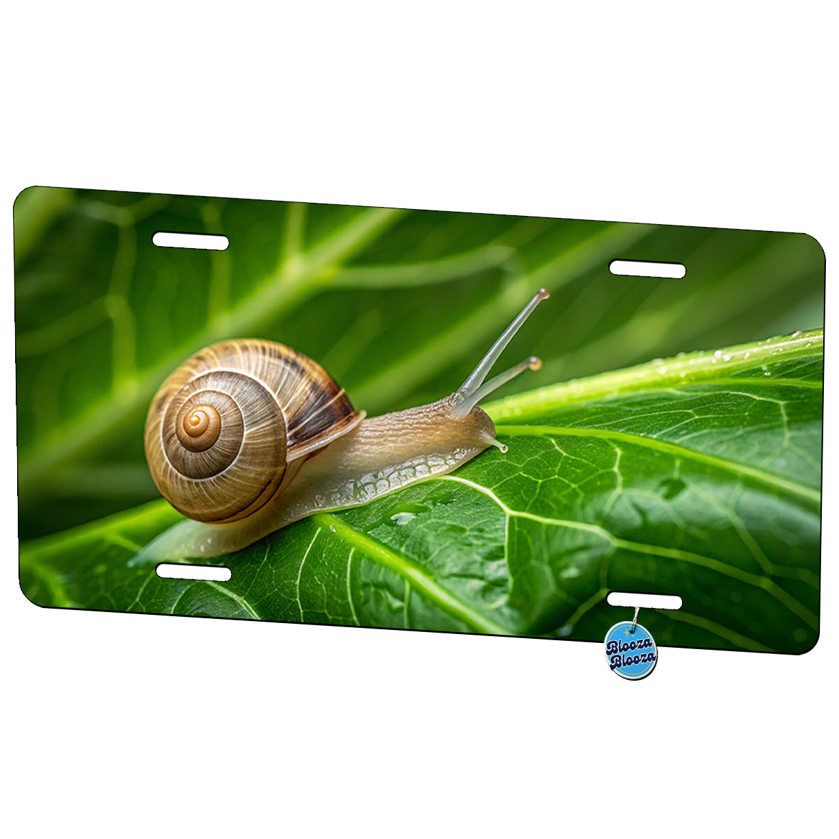 Snail On Leaf Metal Vanity Novelty Tag License Plate for Trucks Cars SUVs