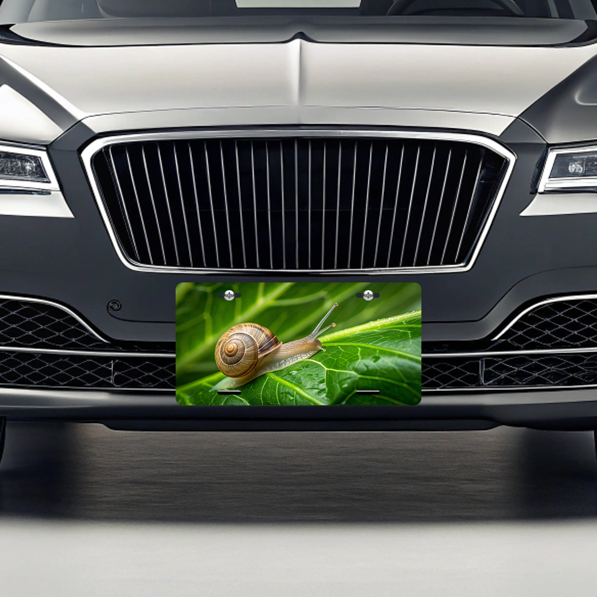 Snail On Leaf Metal Vanity Novelty Tag License Plate for Trucks Cars SUVs