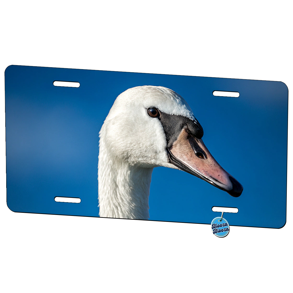 Swan Face Blue Background Metal Vanity Novelty Tag License Plate for Trucks Cars SUVs