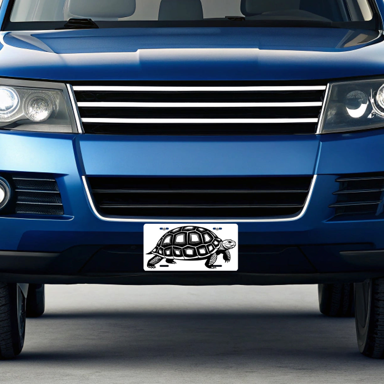 Tortoise Black White Metal Vanity Novelty Tag License Plate for Trucks Cars SUVs