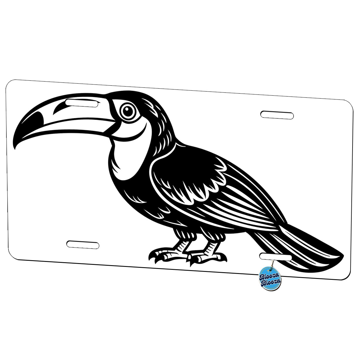 Toucan Black White Metal Vanity Novelty Tag License Plate for Trucks Cars SUVs