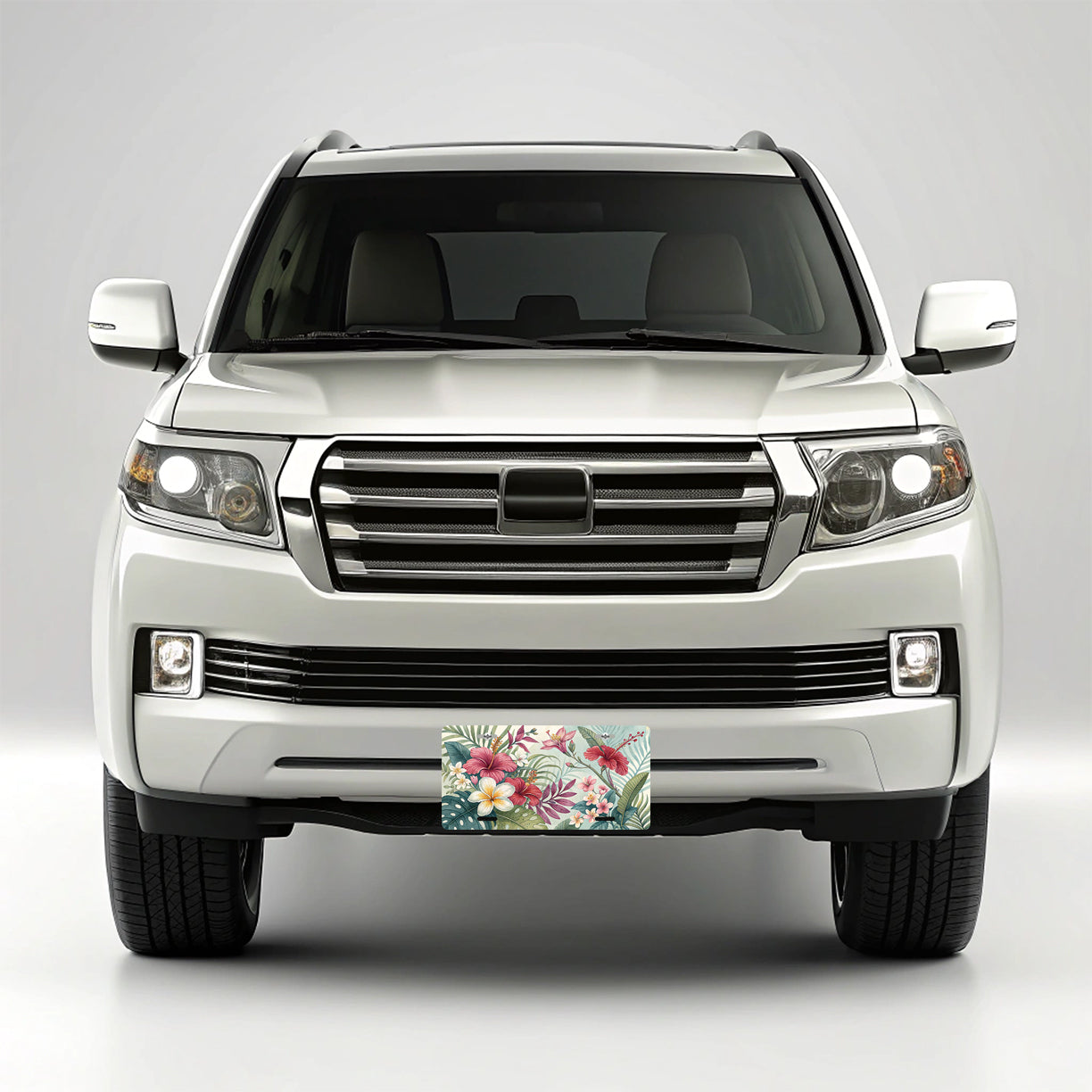 Tropical Flowers Floral Hibiscus Pattern Metal Vanity Novelty Tag License Plate for Trucks Cars SUVs