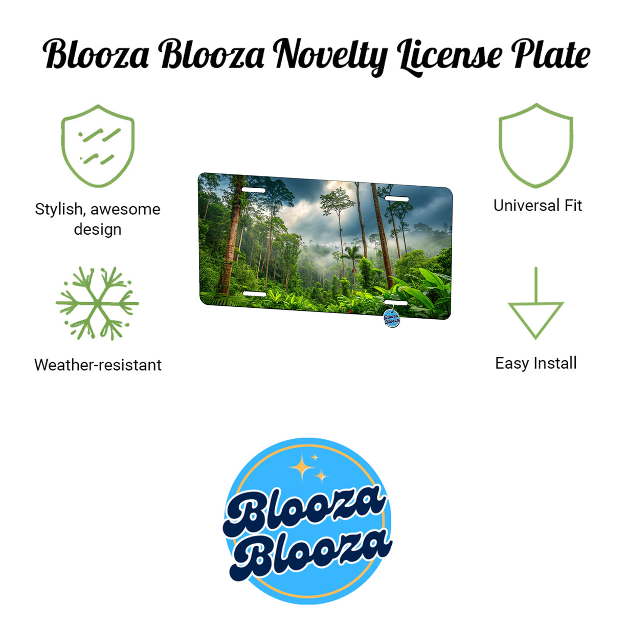 Tropical Rain Forest Metal Vanity Novelty Tag License Plate for Trucks Cars SUVs