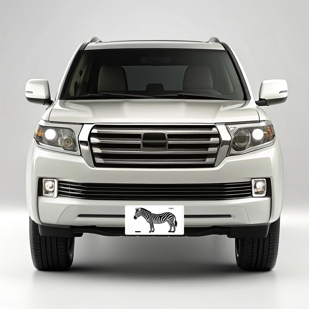 Zebra Black White Metal Vanity Novelty Tag License Plate for Trucks Cars SUVs