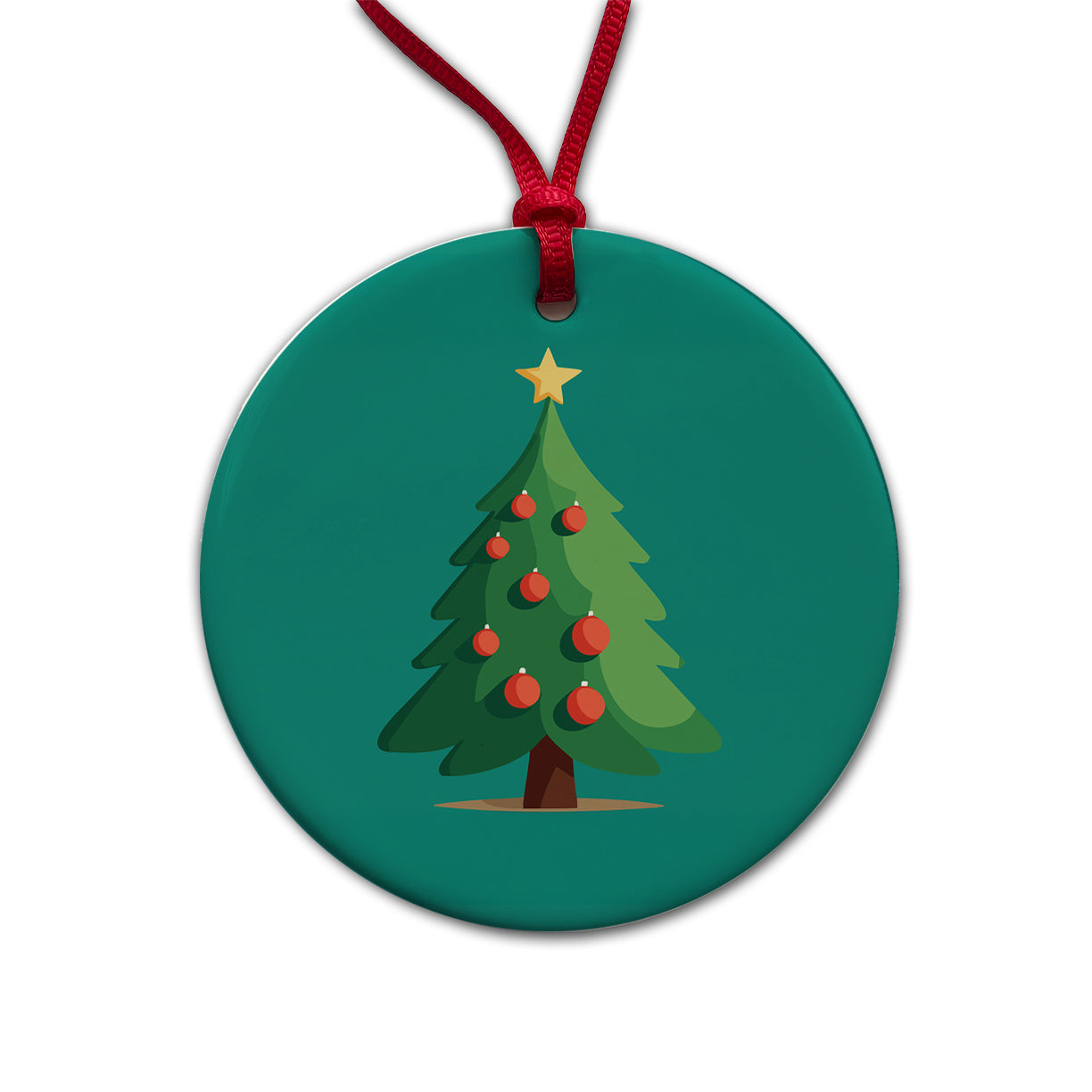 Christmas Tree Cute Round Ceramic Holiday Christmas Tree Ornament
