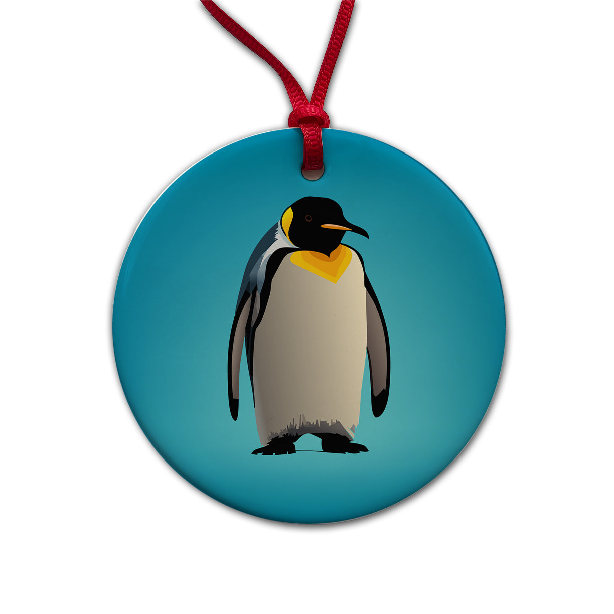 Emperor Penguin Round Ceramic Holiday Christmas Tree Ornament