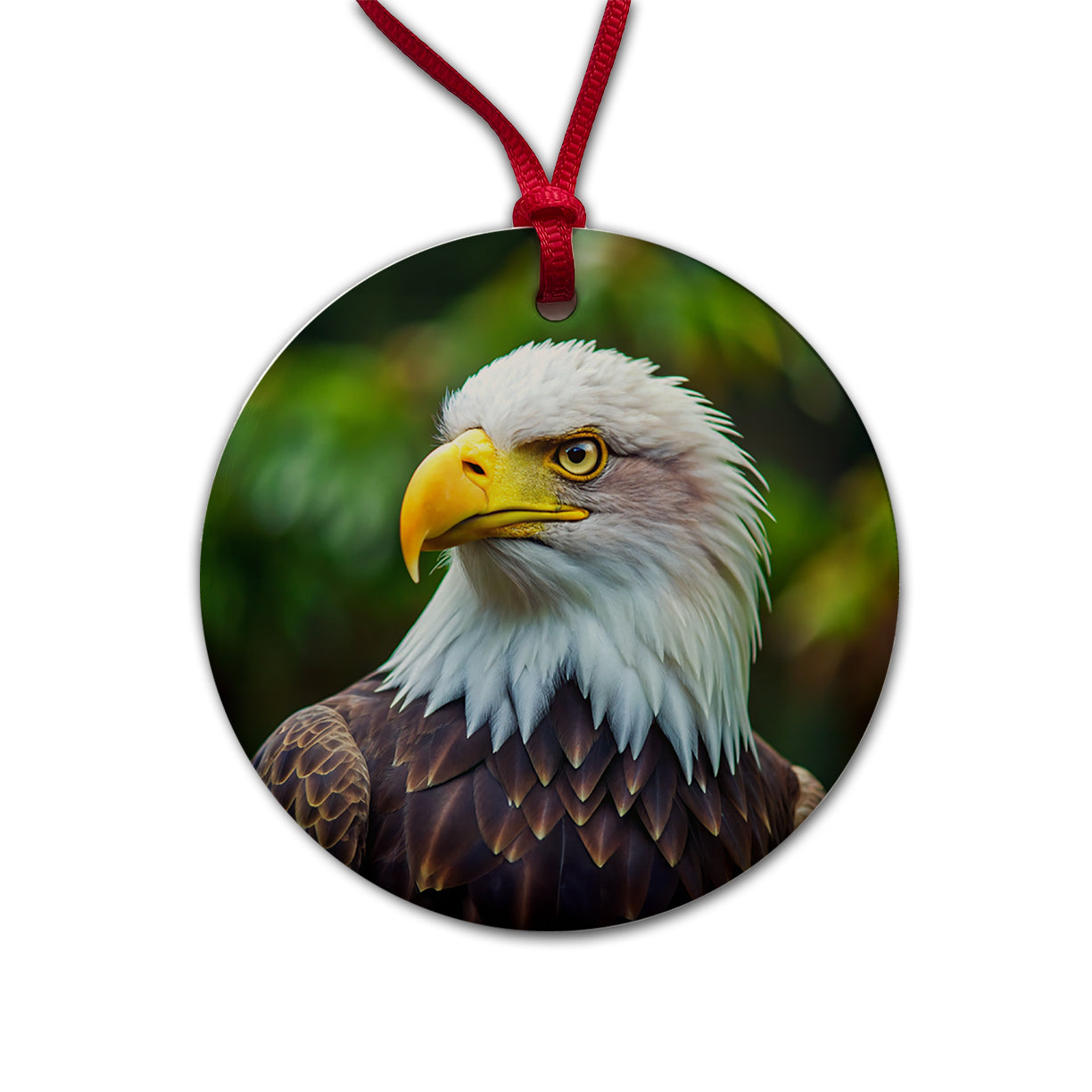 Bald Eagle Raptor Bird Of Prey Round Ceramic Holiday Christmas Tree Ornament