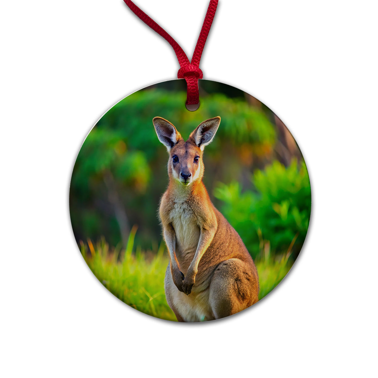 Kangaroo Round Ceramic Holiday Christmas Tree Ornament