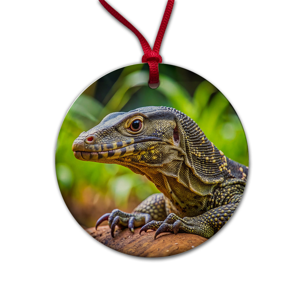 Monitor Lizard Reptile Round Ceramic Holiday Christmas Tree Ornament
