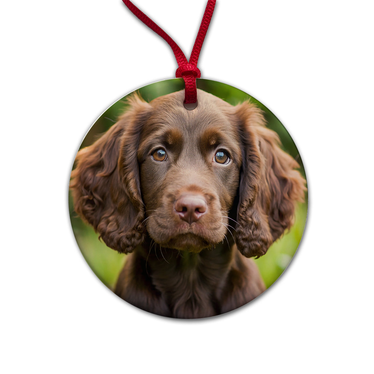 Boykin Spaniel Dog Puppy Photo Round Ceramic Holiday Christmas Tree Ornament