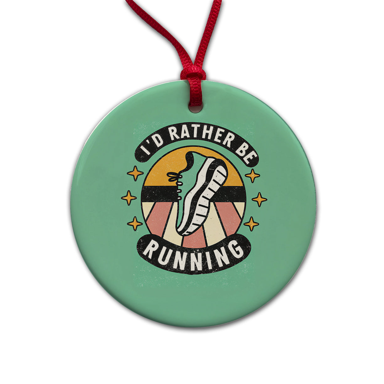 I'd Rather Be Running Round Ceramic Holiday Christmas Tree Ornament
